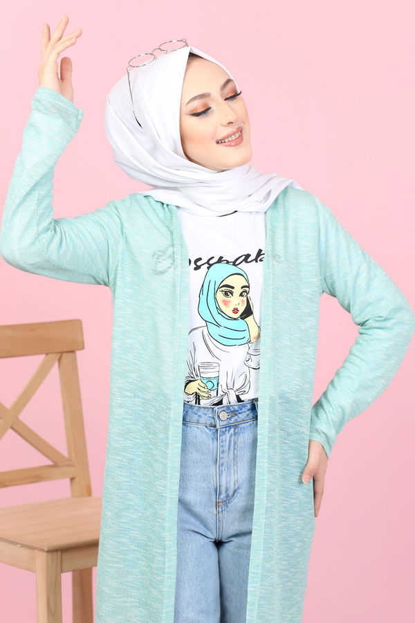 3047 HIRKA TUNİK KOMBİN Yeşil - 3047