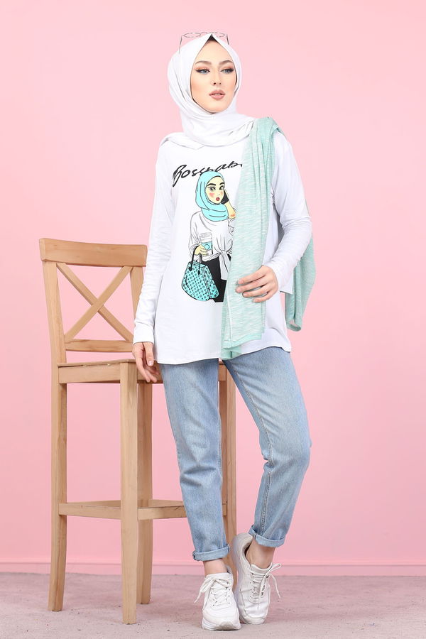 3047 HIRKA TUNİK KOMBİN Yeşil - 3047