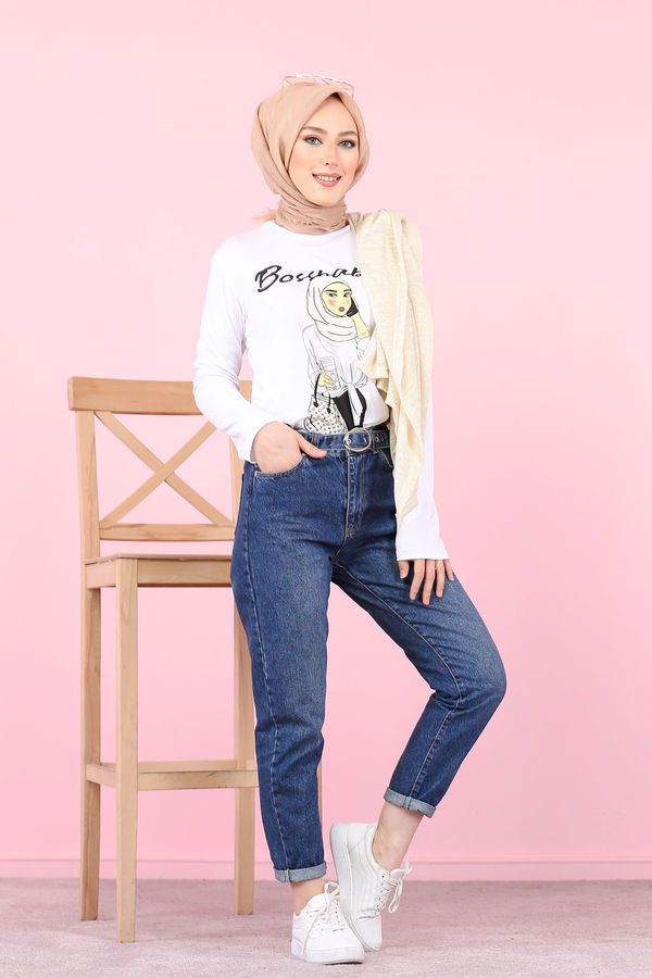 3047 HIRKA TUNİK KOMBİN Bej - 3047