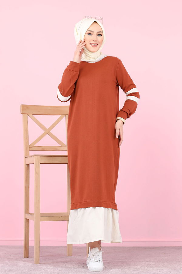 GARNILI ELBISE Kiremit - 3080