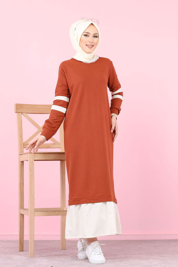 GARNILI ELBISE Kiremit - 3080