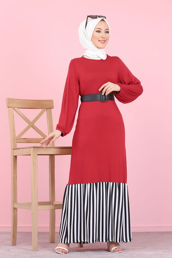5265 ELBISE Bordo - 5265 BORDO