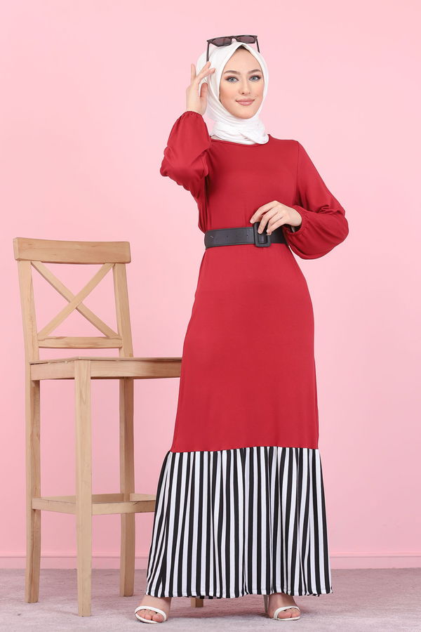 5265 ELBISE Bordo - 5265 BORDO