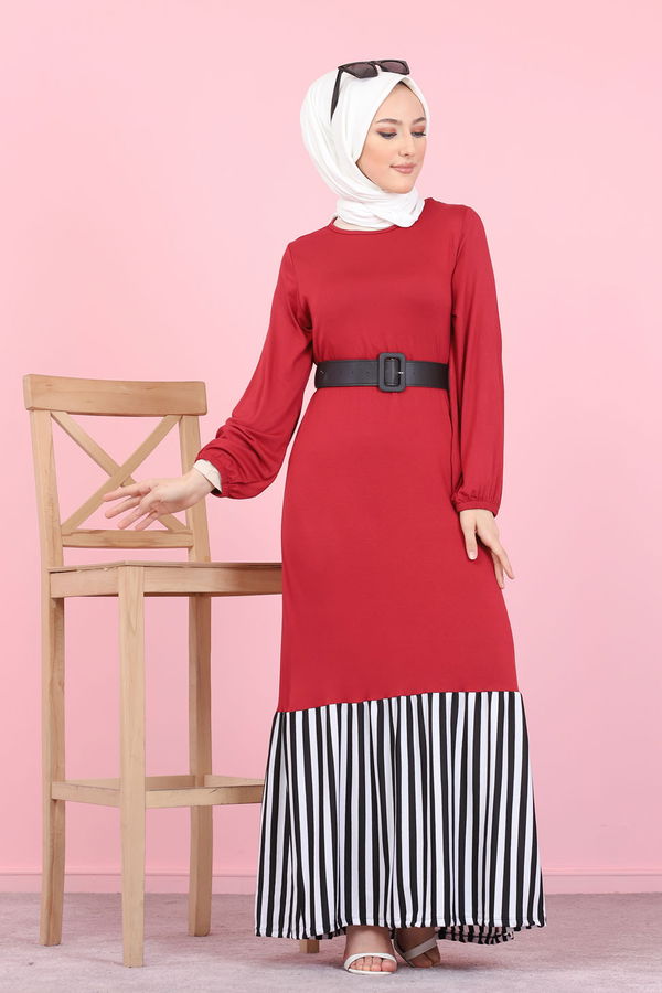 5265 ELBISE Bordo - 5265 BORDO