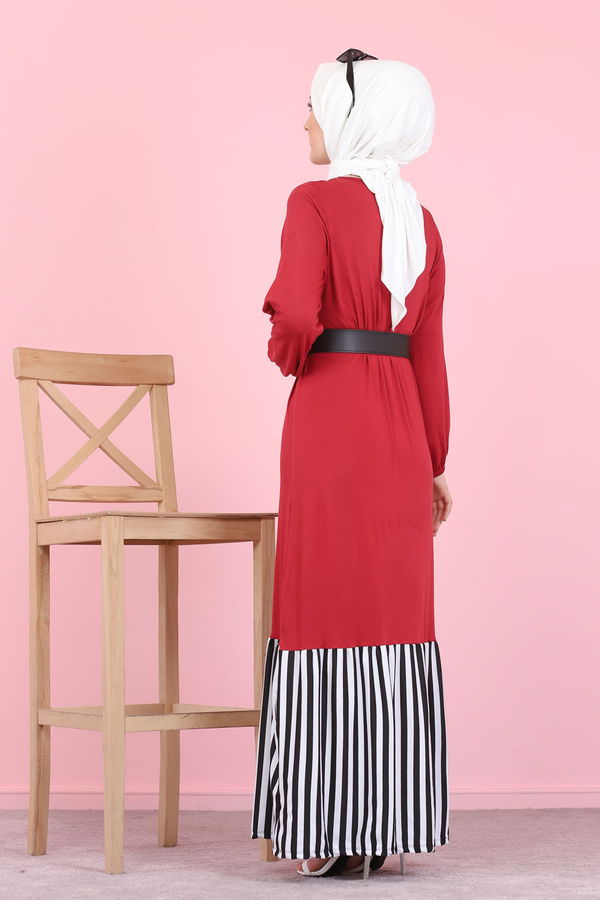 5265 ELBISE Bordo - 5265 BORDO