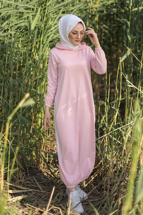 KAPSONLU ELBISE Pembe - 5257