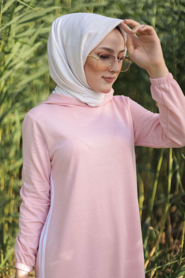 KAPSONLU ELBISE Pembe - 5257