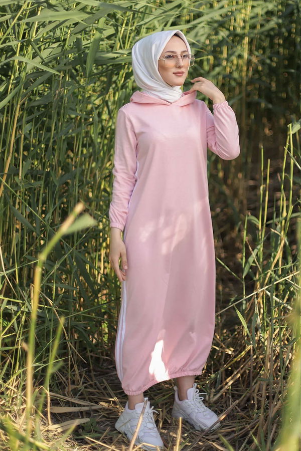 KAPSONLU ELBISE Pembe - 5257
