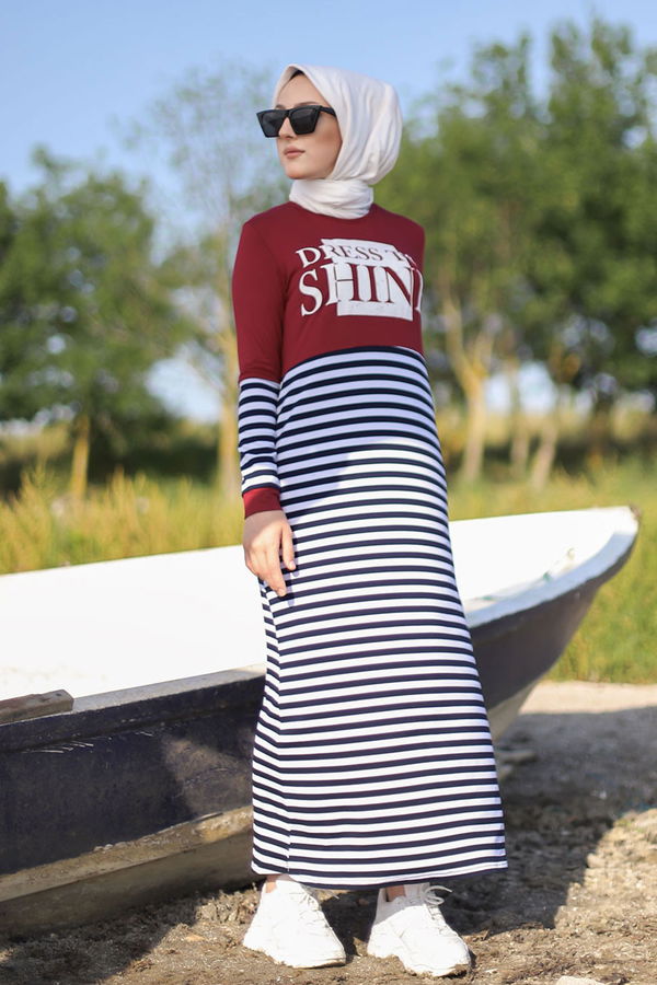 5270 ELBISE Bordo - 5270 BORDO