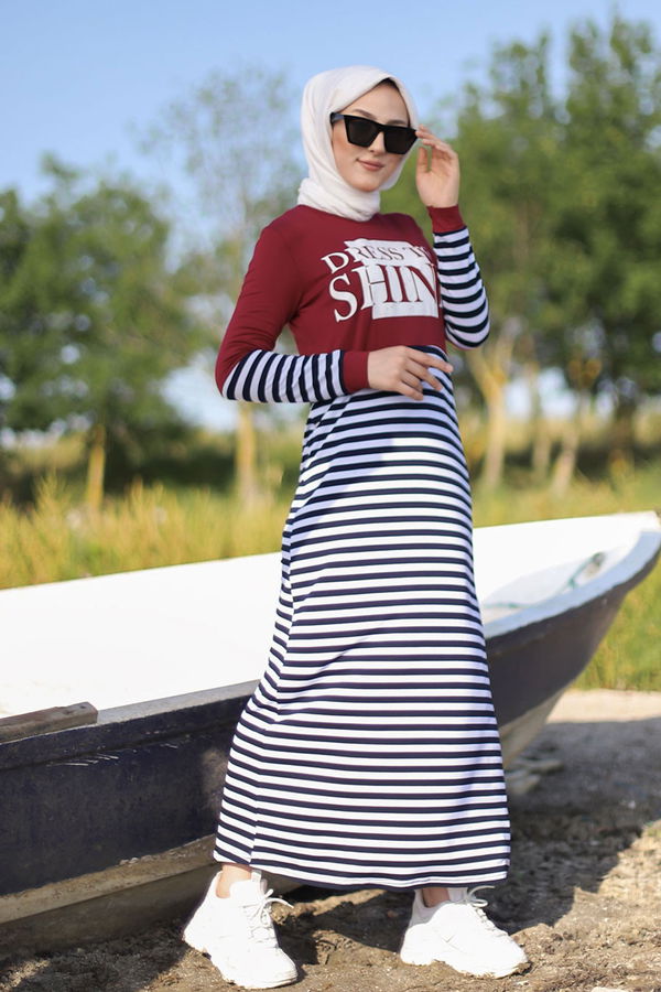 5270 ELBISE Bordo - 5270 BORDO