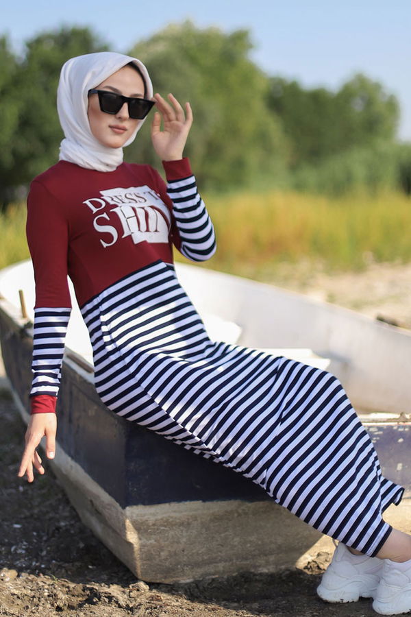 5270 ELBISE Bordo - 5270 BORDO