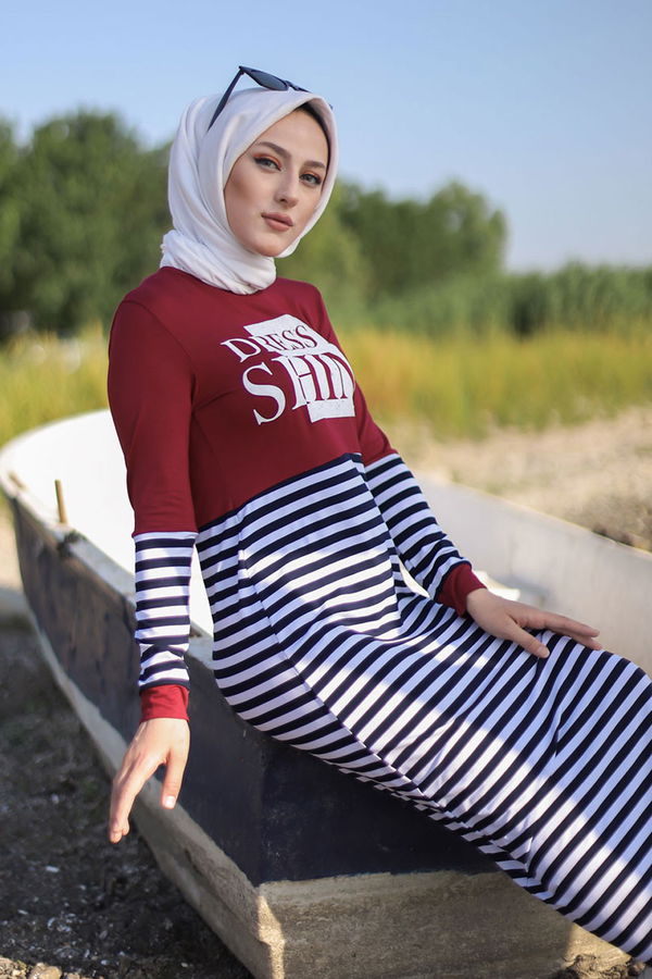 5270 ELBISE Bordo - 5270 BORDO