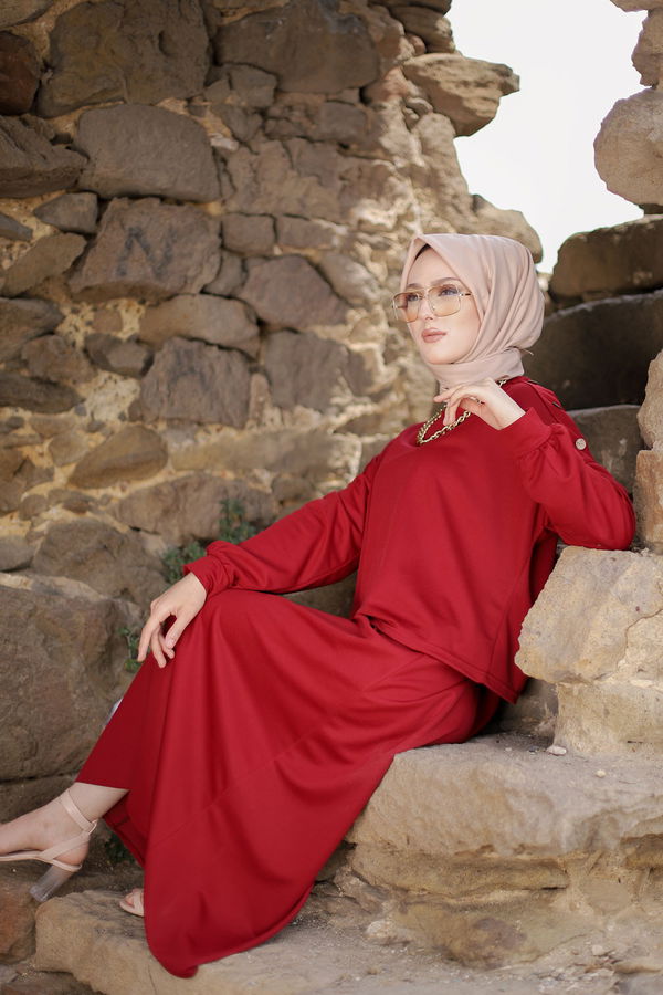 3120 TUNIK ETEK Kırmızı - 3120 Kırmızı