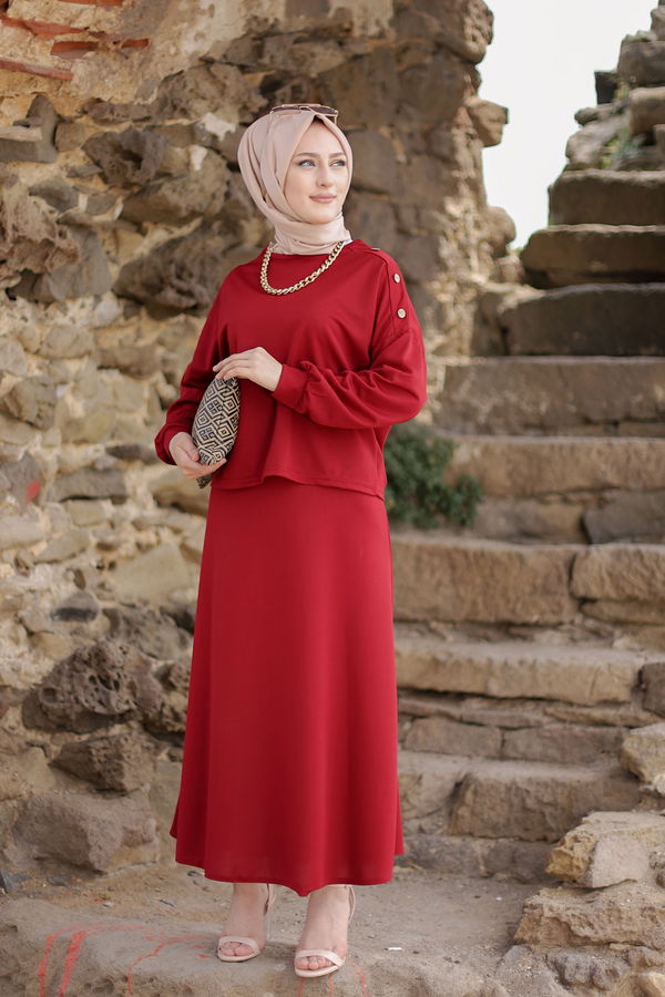 3120 TUNIK ETEK Kırmızı - 3120 Kırmızı