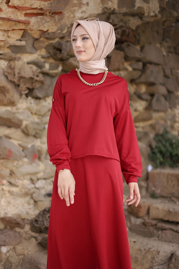 3120 TUNIK ETEK Kırmızı - 3120 Kırmızı