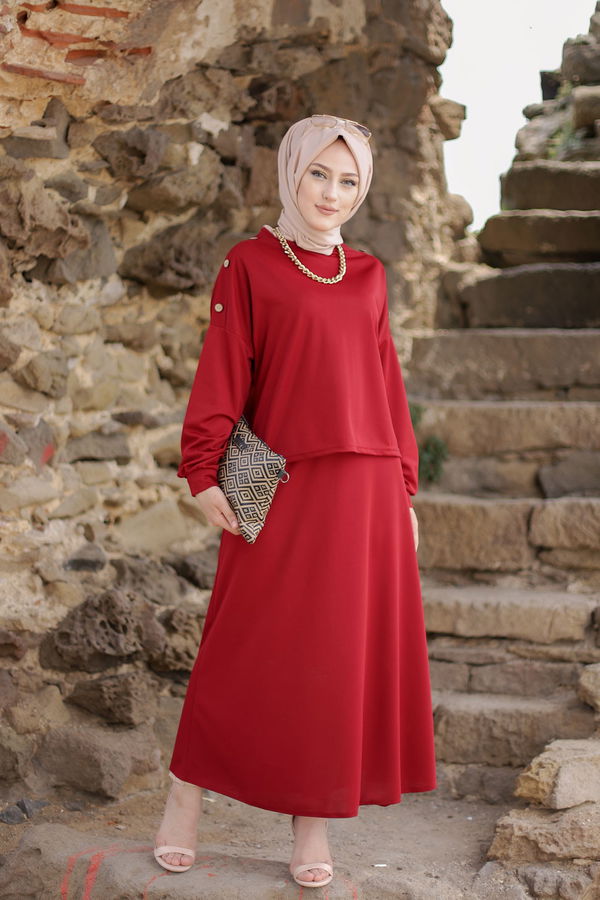 3120 TUNIK ETEK Kırmızı - 3120 Kırmızı
