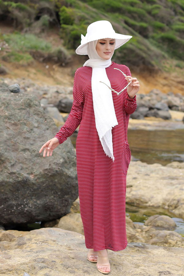 5268 ELBISE Bordo - 5268 BORDO