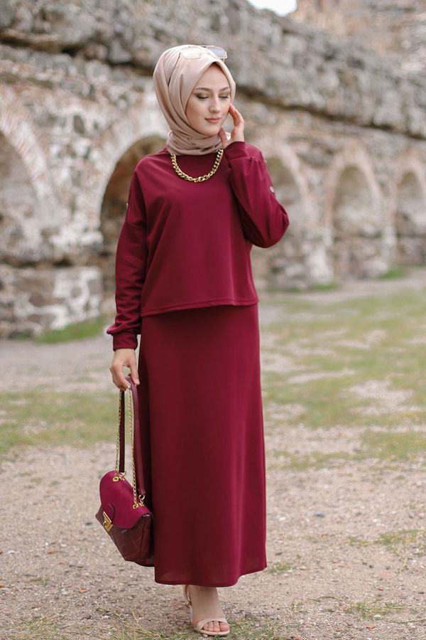 3120 TUNIK ETEK Bordo - 3120