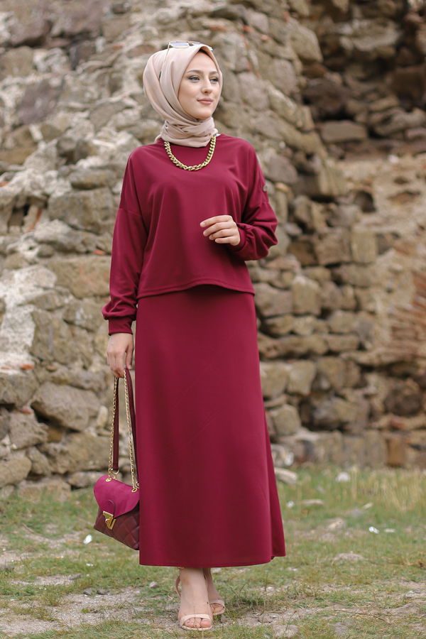 3120 TUNIK ETEK Bordo - 3120