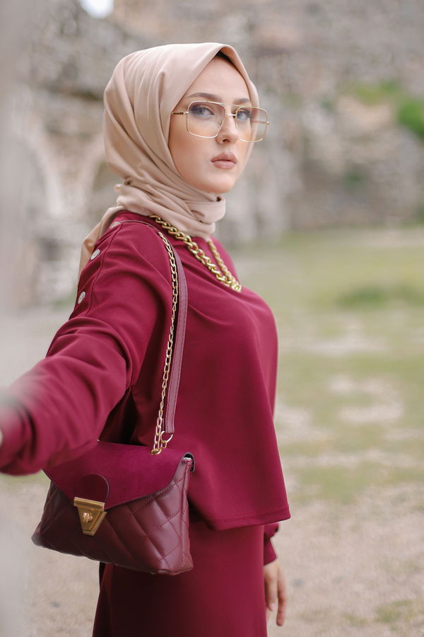 3120 TUNIK ETEK Bordo - 3120