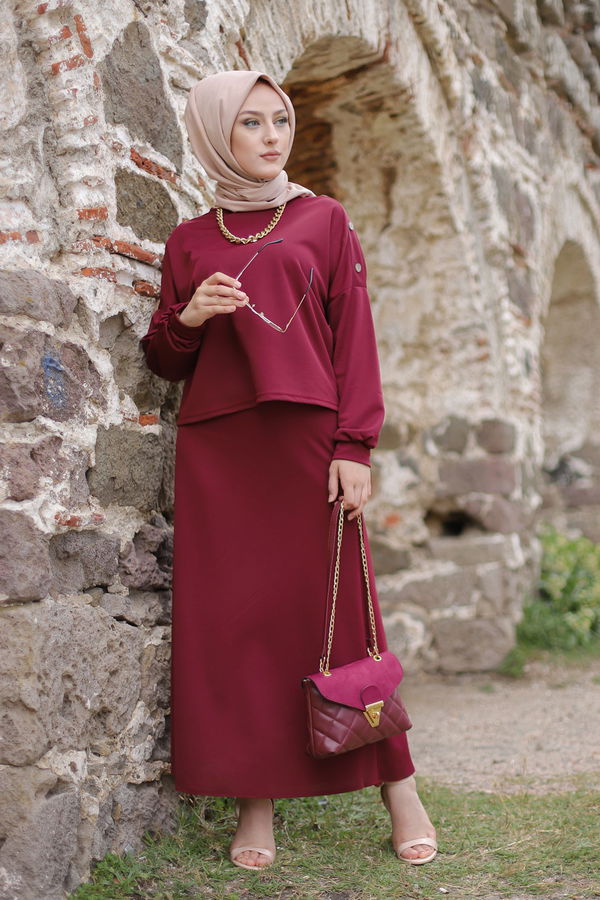 3120 TUNIK ETEK Bordo - 3120