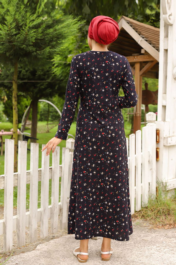 8518 ELBISE Lacivert - 8518