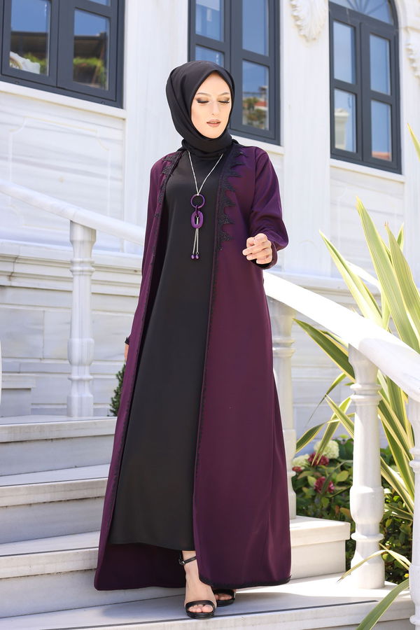 9024 ELBISE-HIRKA-KEMER-KOLYE Mor - 9024