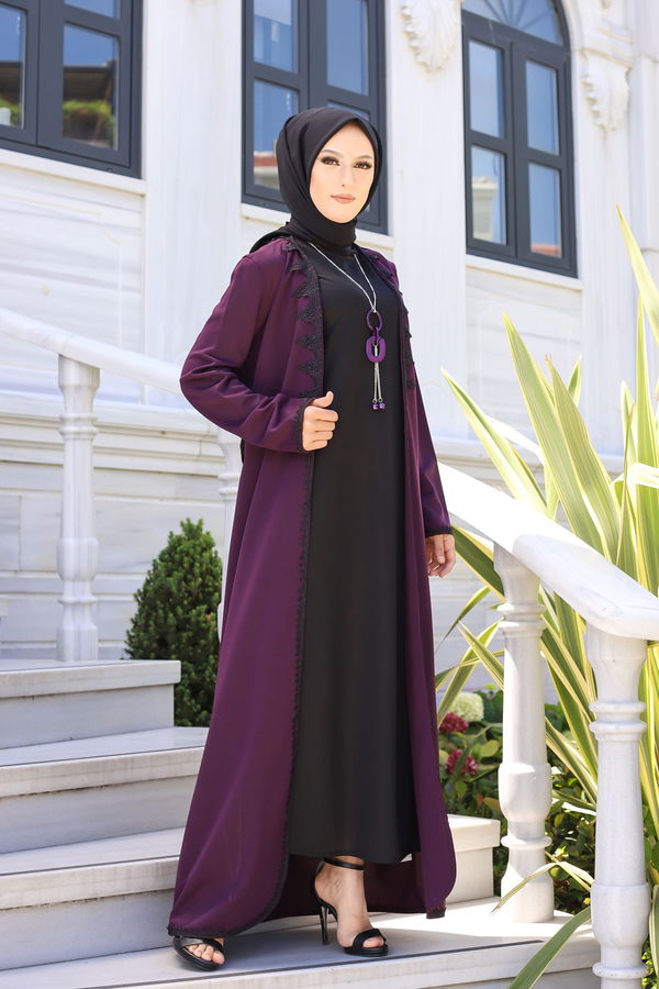 9024 ELBISE-HIRKA-KEMER-KOLYE Mor - 9024