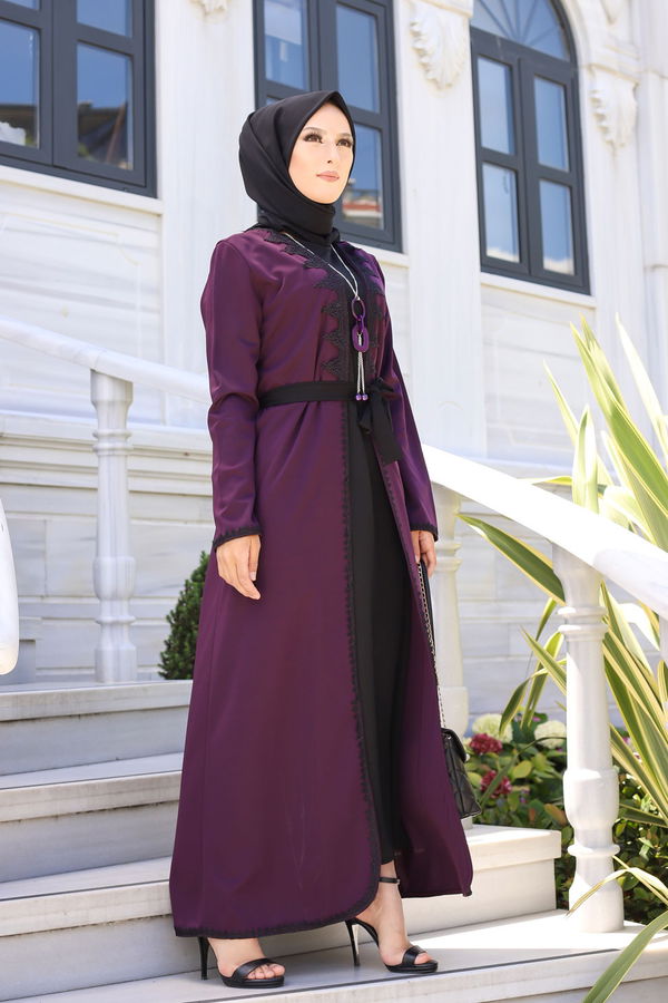 9024 ELBISE-HIRKA-KEMER-KOLYE Mor - 9024