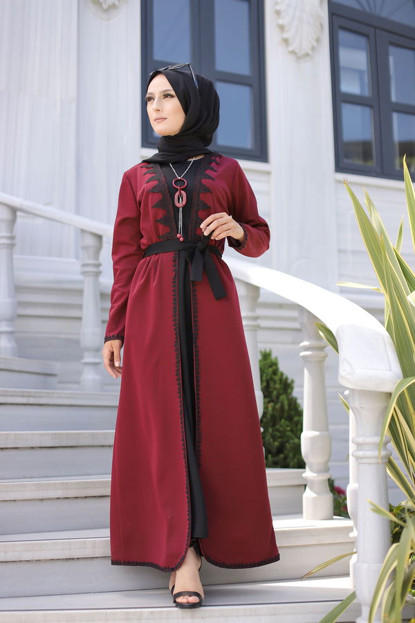 9024 ELBISE-HIRKA-KEMER-KOLYE Bordo - 9024 BORDO