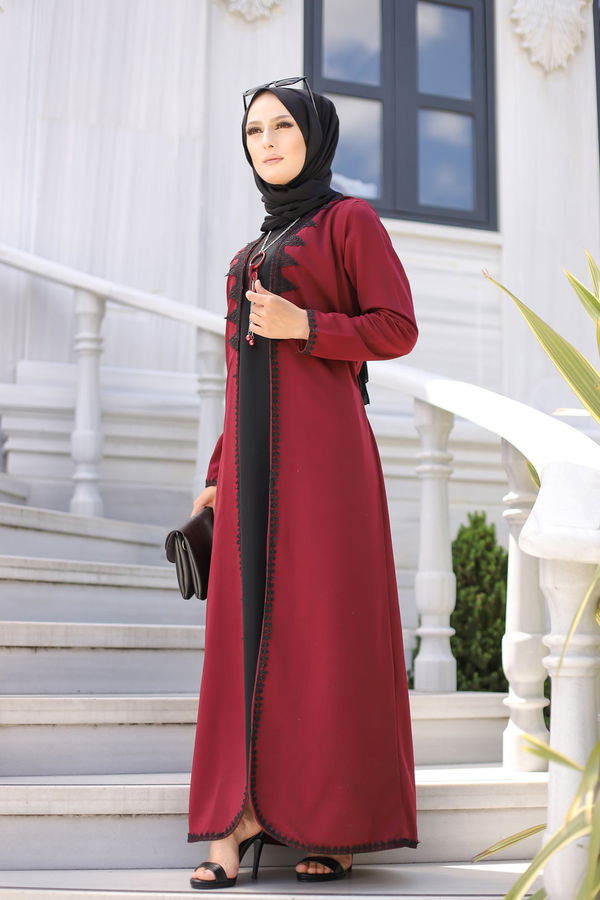 9024 ELBISE-HIRKA-KEMER-KOLYE Bordo - 9024 BORDO
