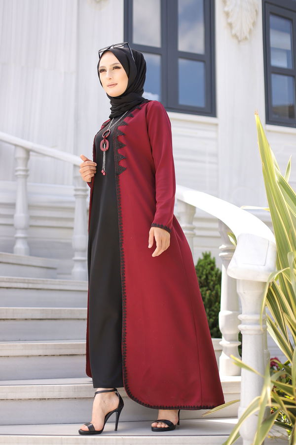 9024 ELBISE-HIRKA-KEMER-KOLYE Bordo - 9024 BORDO