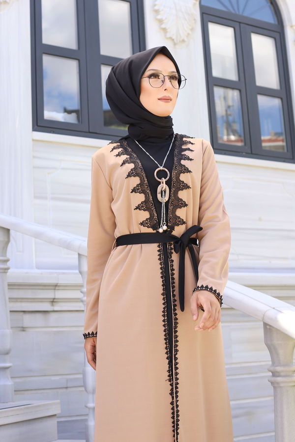 9024 ELBISE-HIRKA-KEMER-KOLYE Bej - 9024 BEJ