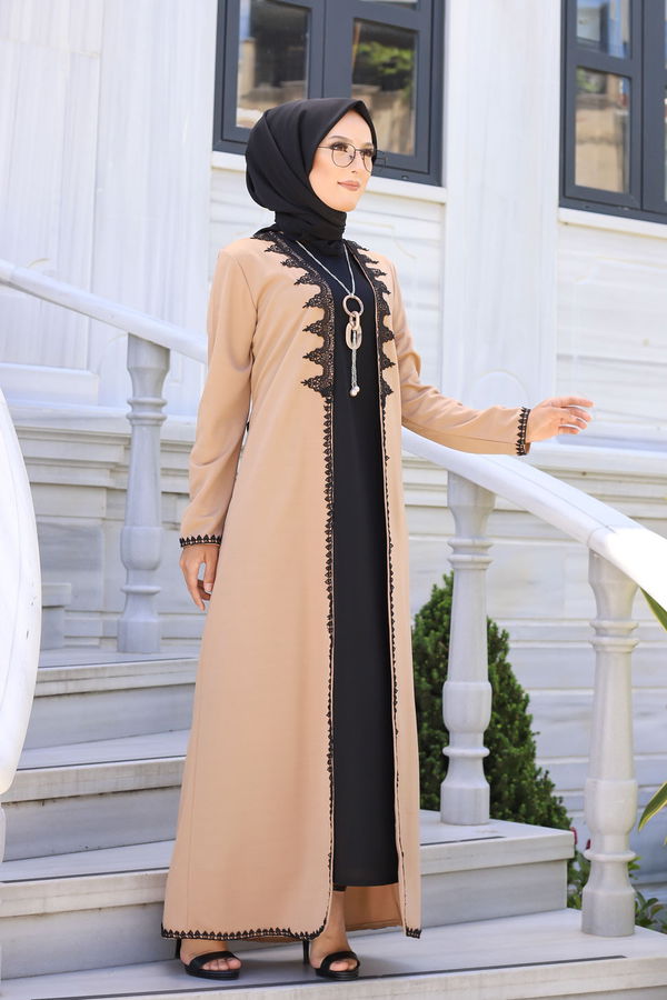 9024 ELBISE-HIRKA-KEMER-KOLYE Bej - 9024 BEJ