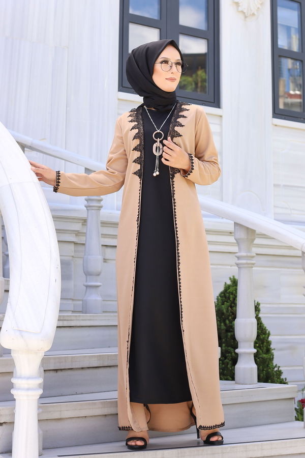 9024 ELBISE-HIRKA-KEMER-KOLYE Bej - 9024 BEJ