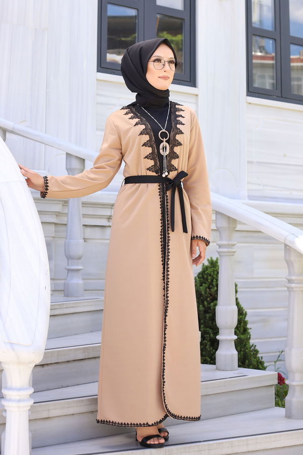 9024 ELBISE-HIRKA-KEMER-KOLYE Bej - 9024 BEJ