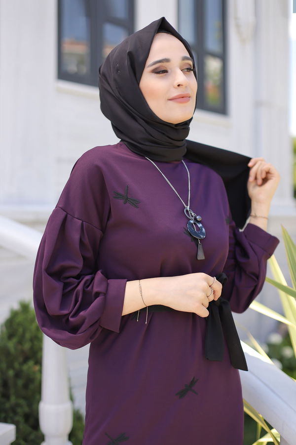 9023 ELBISE KEMER Mor - 9023 MOR