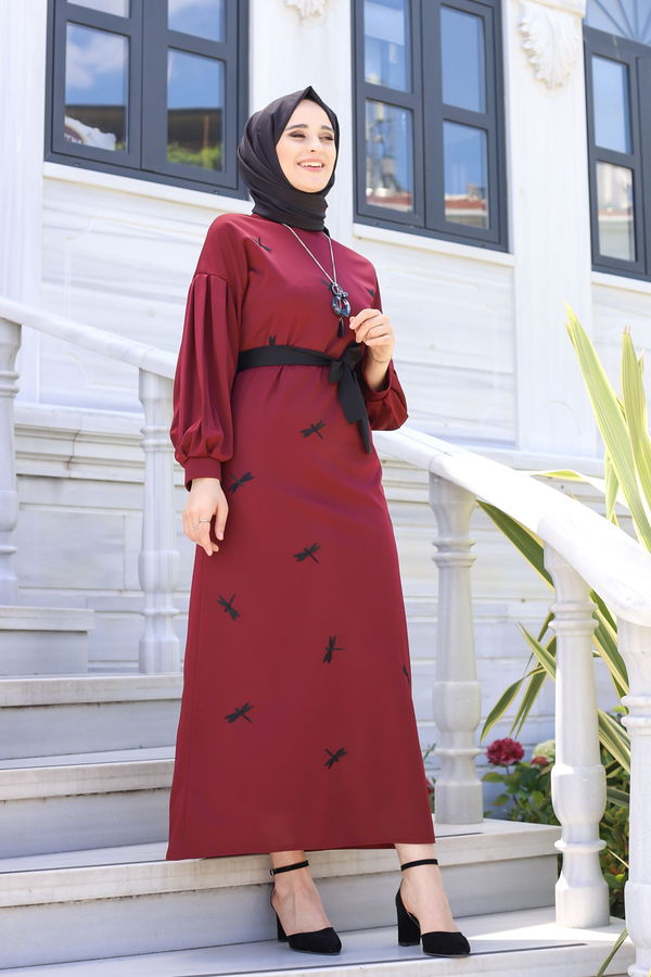 9023 ELBISE KEMER Bordo - 9023 BORDO