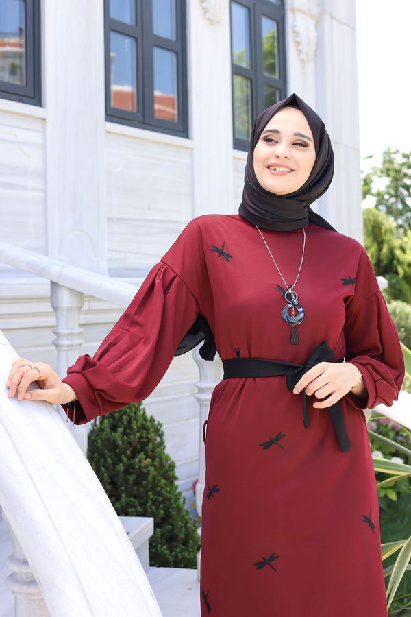 9023 ELBISE KEMER Bordo - 9023 BORDO