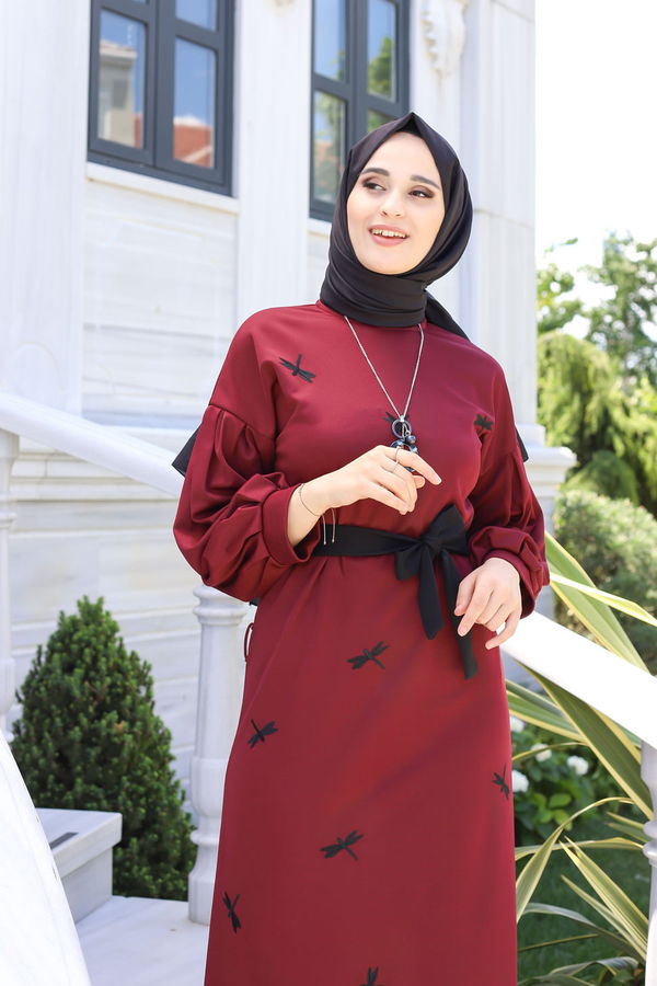 9023 ELBISE KEMER Bordo - 9023 BORDO