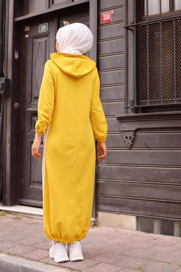 KAPSONLU ELBISE Sarı - 5257