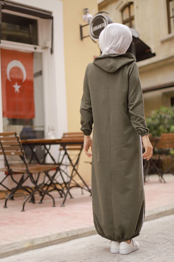 KAPSONLU ELBISE Haki - 5257