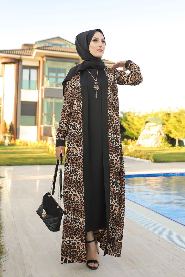 9038 ELBISE CEKET KEMER KOLYE Siyah - 9038