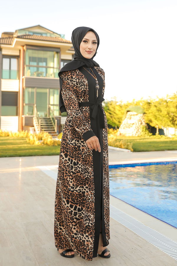 9038 ELBISE CEKET KEMER KOLYE Siyah - 9038