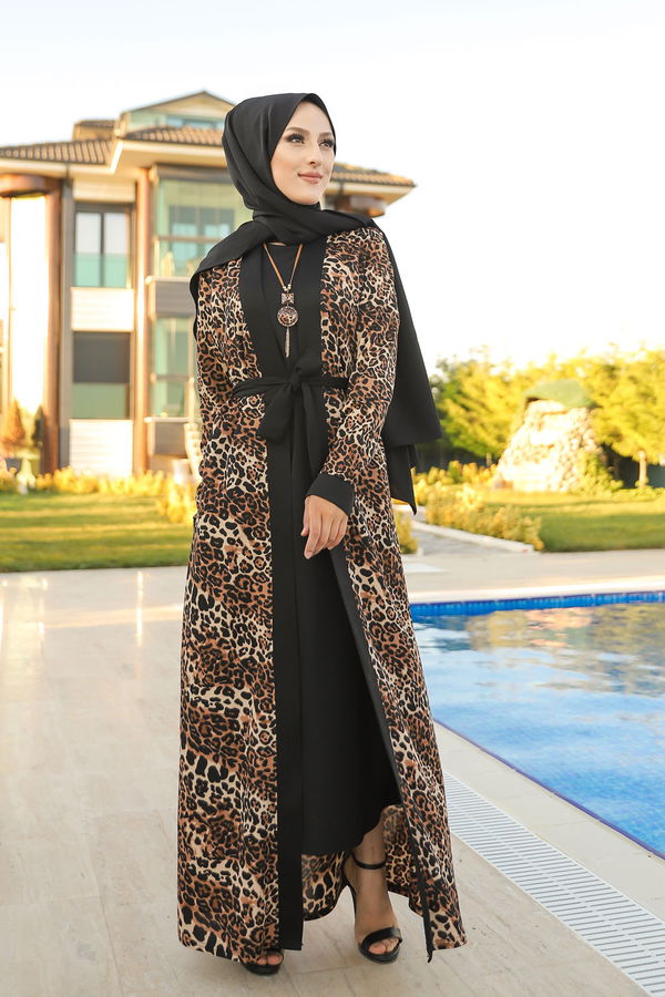 9038 ELBISE CEKET KEMER KOLYE Siyah - 9038