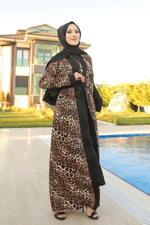 9038 ELBISE CEKET KEMER KOLYE Siyah - 9038