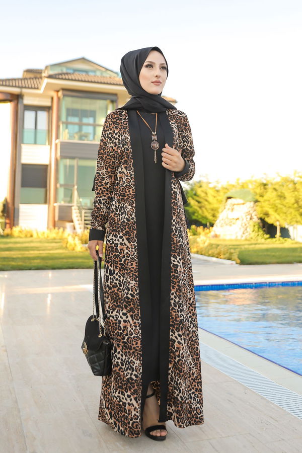 9038 ELBISE CEKET KEMER KOLYE Siyah - 9038