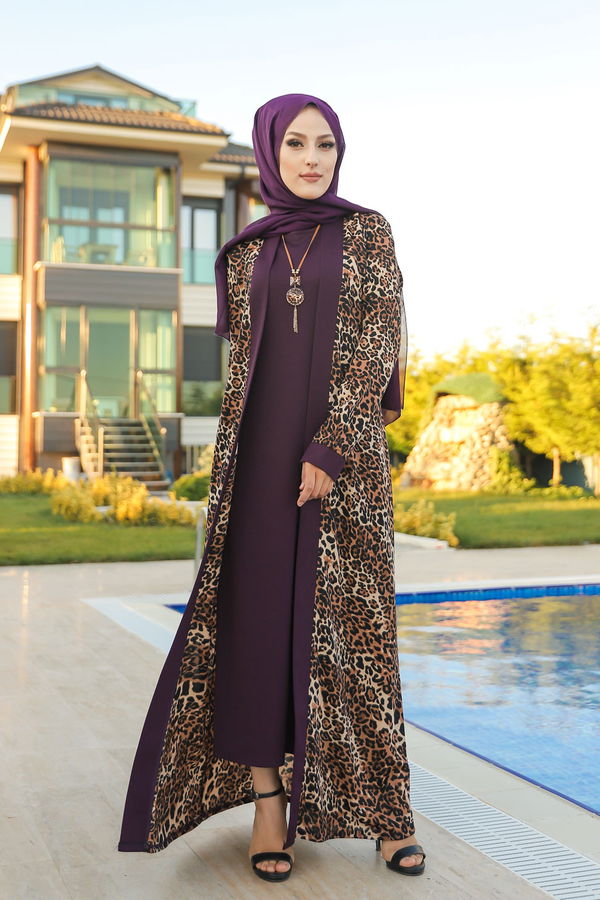 9038 ELBISE CEKET KEMER KOLYE Mürdüm - 9038 MÜRDÜM