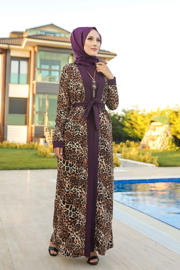 9038 ELBISE CEKET KEMER KOLYE Mürdüm - 9038 MÜRDÜM