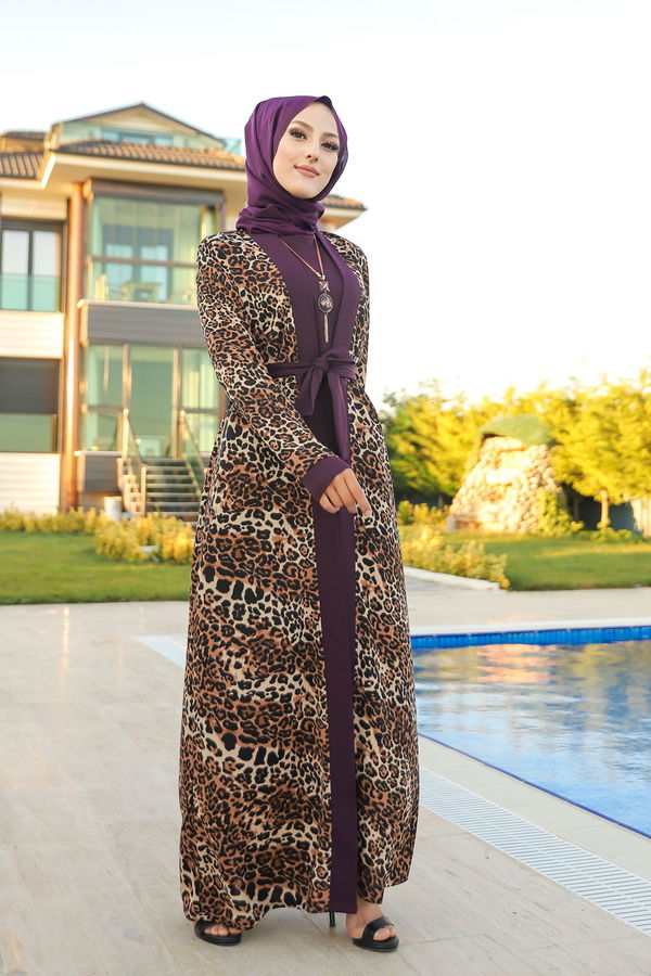 9038 ELBISE CEKET KEMER KOLYE Mürdüm - 9038 MÜRDÜM